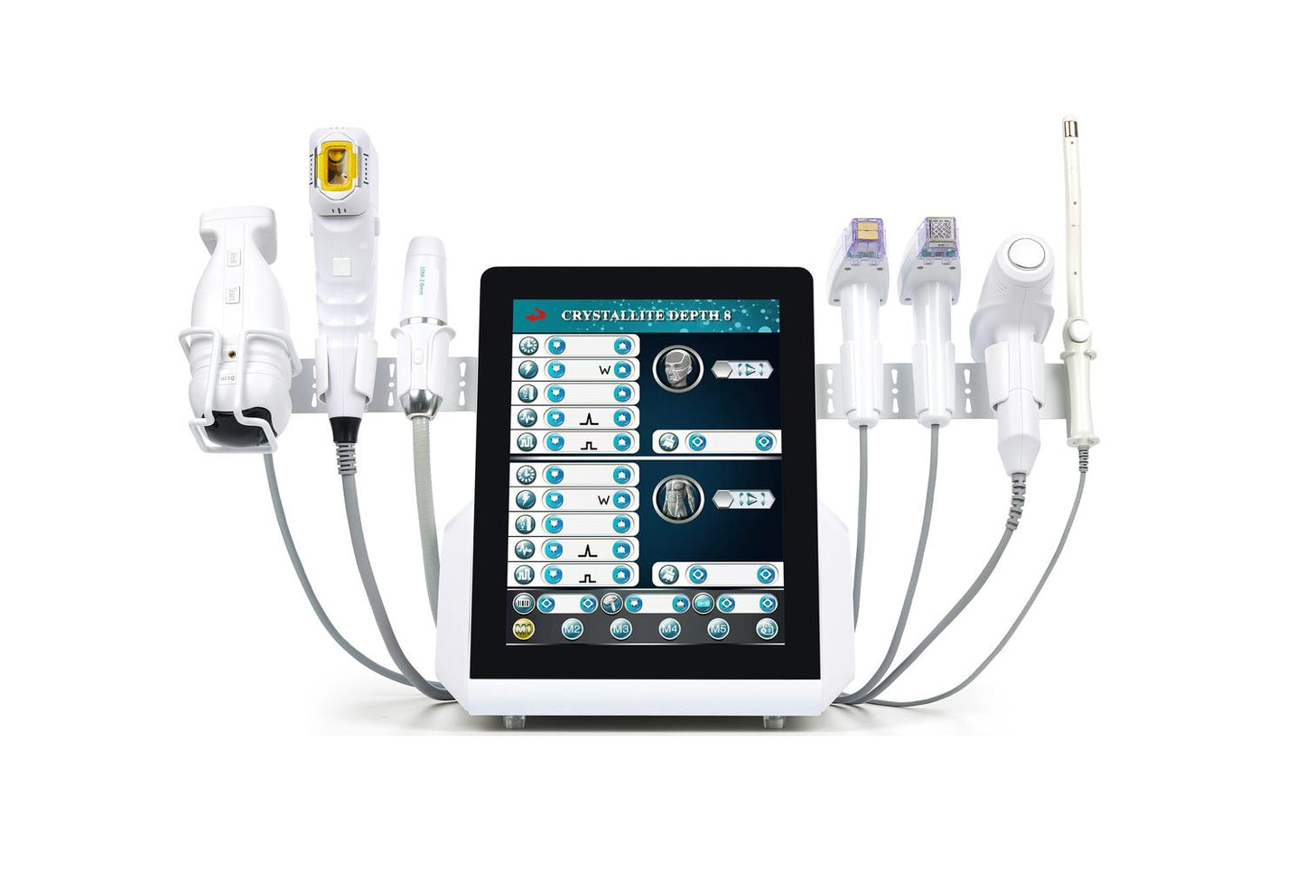 Multifunctional FRZHIFU EMRF M8 HIFU 7-in-1 (VMax + Multi-HIFU + Morphs8 + Liposuction Slimming + Ice Hammer + Vaginal Rejuvenation x2)