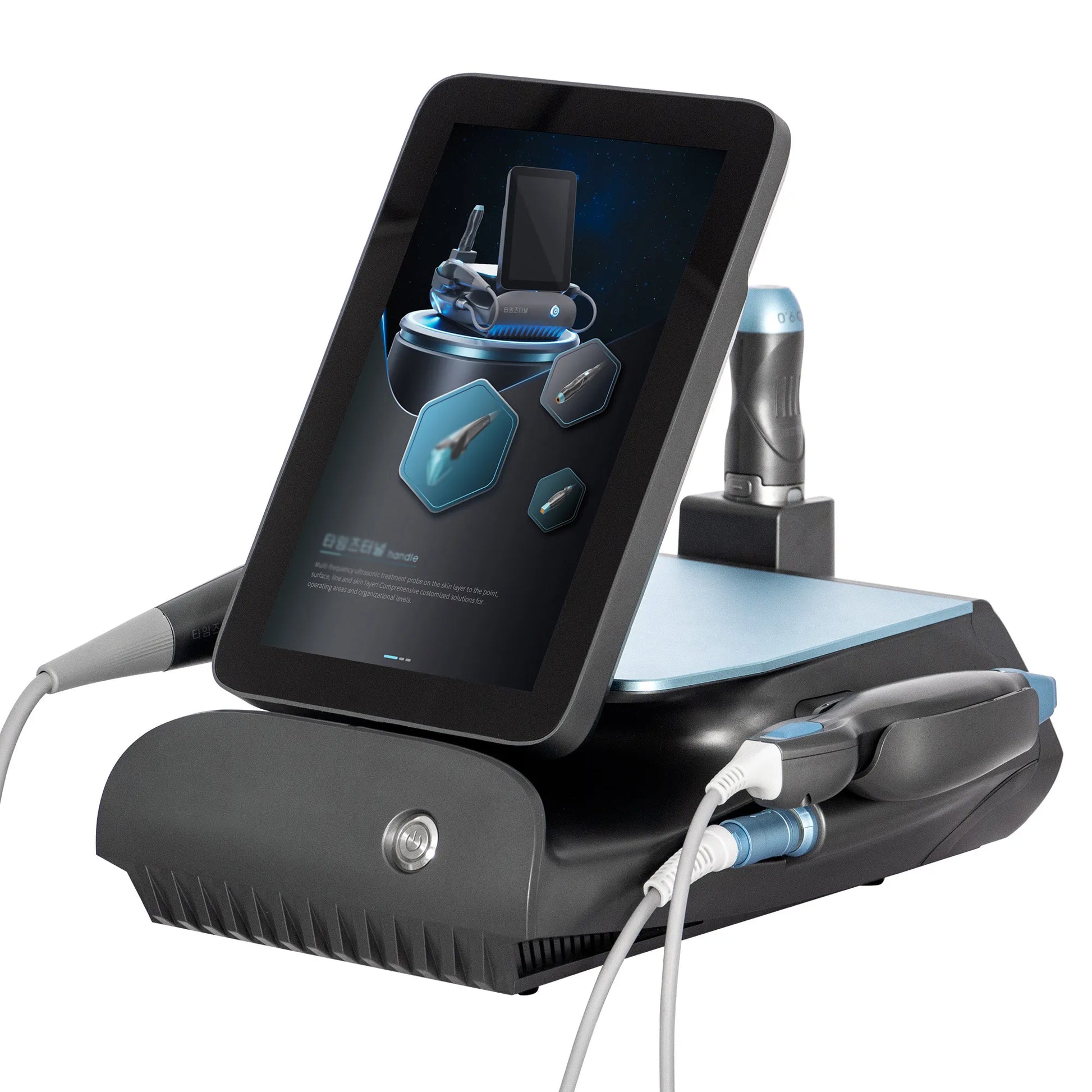 3-in-1 Titanium HIFU Ultrasonic RF Anti-Aging Machine with 3 Handles for Face and Body Lifting - Salon and Home Use image 3