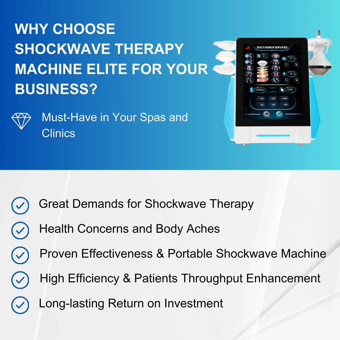 ESWT Focused Shockwave for Pain Relief Physiotherapy Focus Shockwave Machine image 3