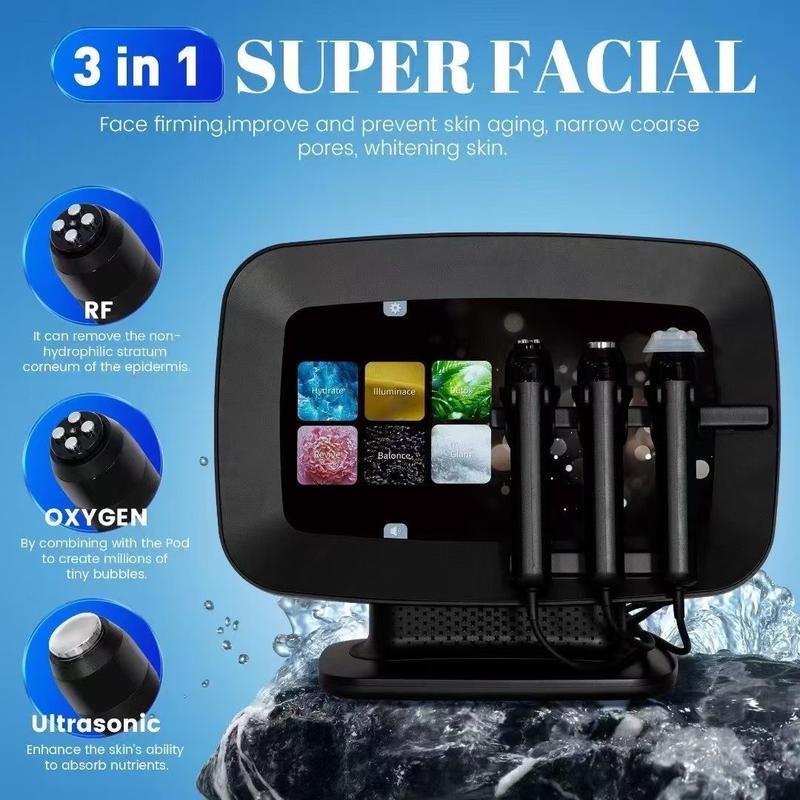 Oxy Gen+ 3 In 1 Ultrasonic RF Oxygen Facial device Skin Care CO2 Oxygen Bubble Exfoliate Oxygen Jet Peel Facial Machine