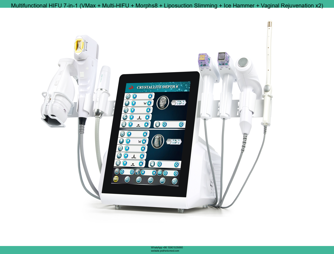 Multifunctional FRZHIFU EMRF M8 HIFU 7-in-1 (VMax + Multi-HIFU + Morphs8 + Liposuction Slimming + Ice Hammer + Vaginal Rejuvenation x2) image 0
