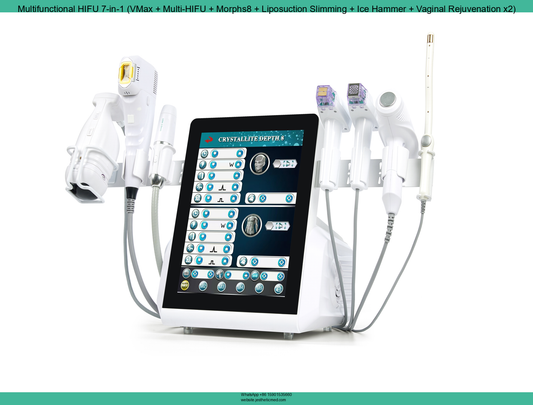 Multifunctional FRZHIFU EMRF M8 HIFU 7-in-1 (VMax + Multi-HIFU + Morphs8 + Liposuction Slimming + Ice Hammer + Vaginal Rejuvenation x2) image 0
