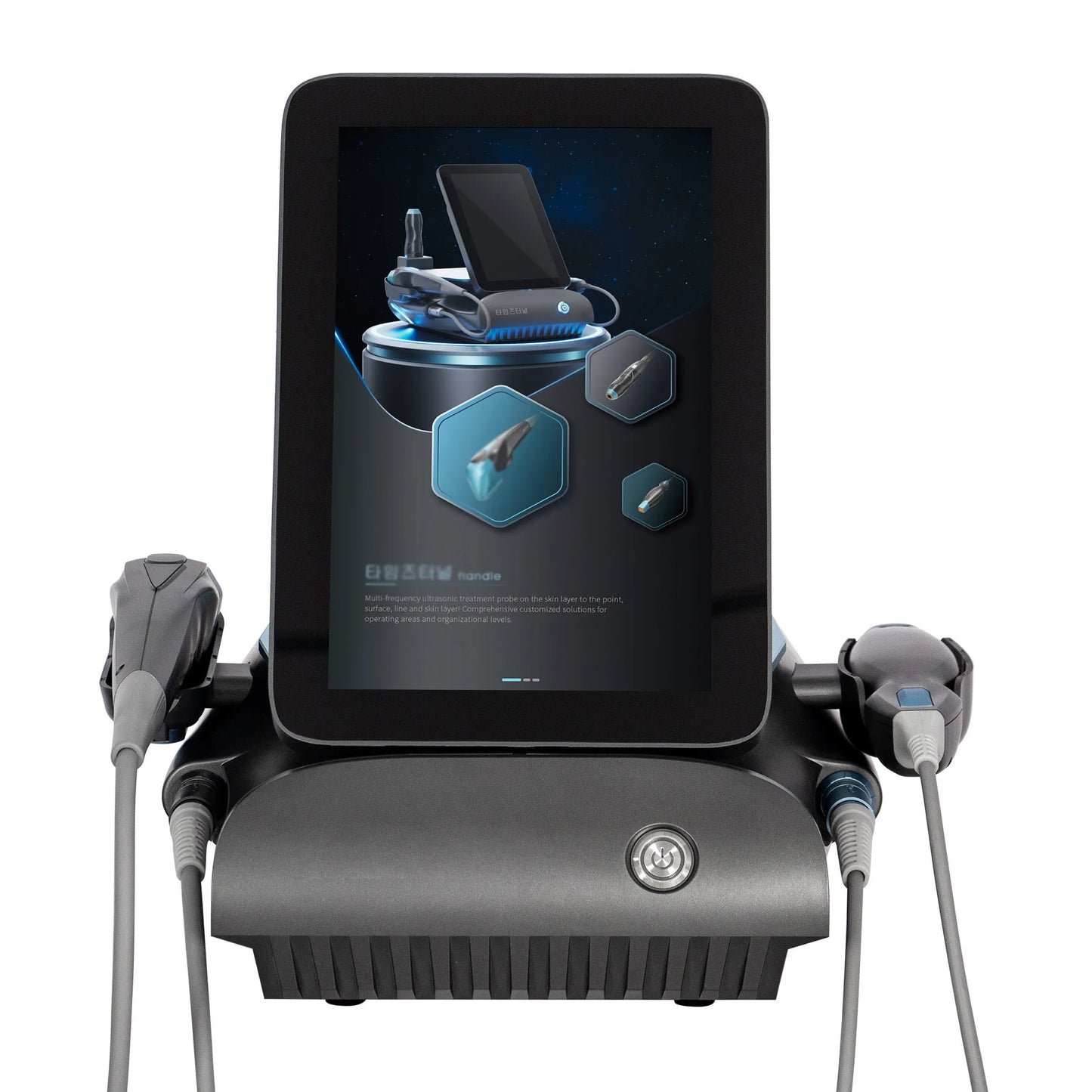 3-in-1 Titanium HIFU Ultrasonic RF Anti-Aging Machine with 3 Handles for Face and Body Lifting - Salon and Home Use image 4
