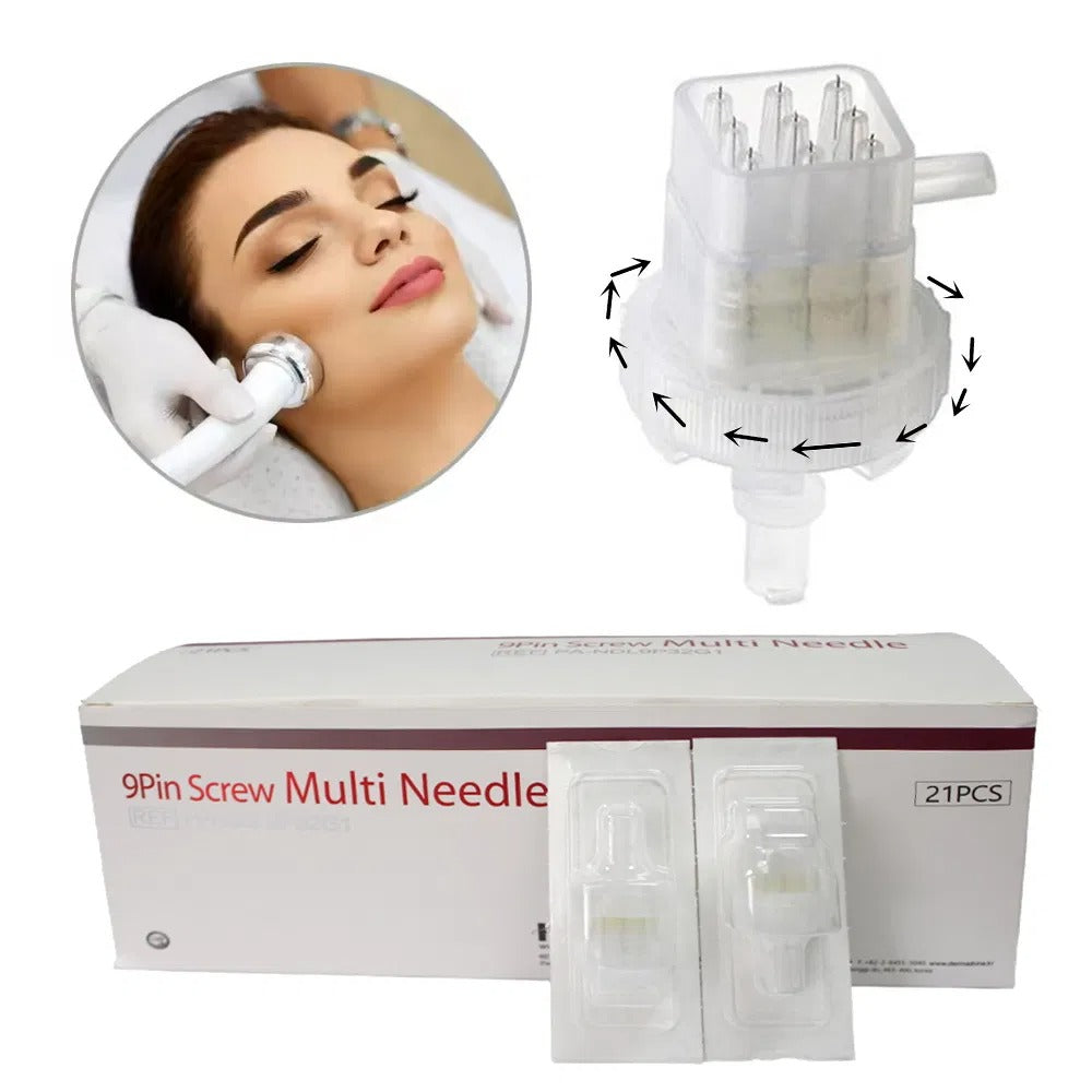  Premium Korea Beauty Injection Microneedles 0-2 mm Adjustable Crystal 9 Pins Multi Needles 21pcs/box image 1