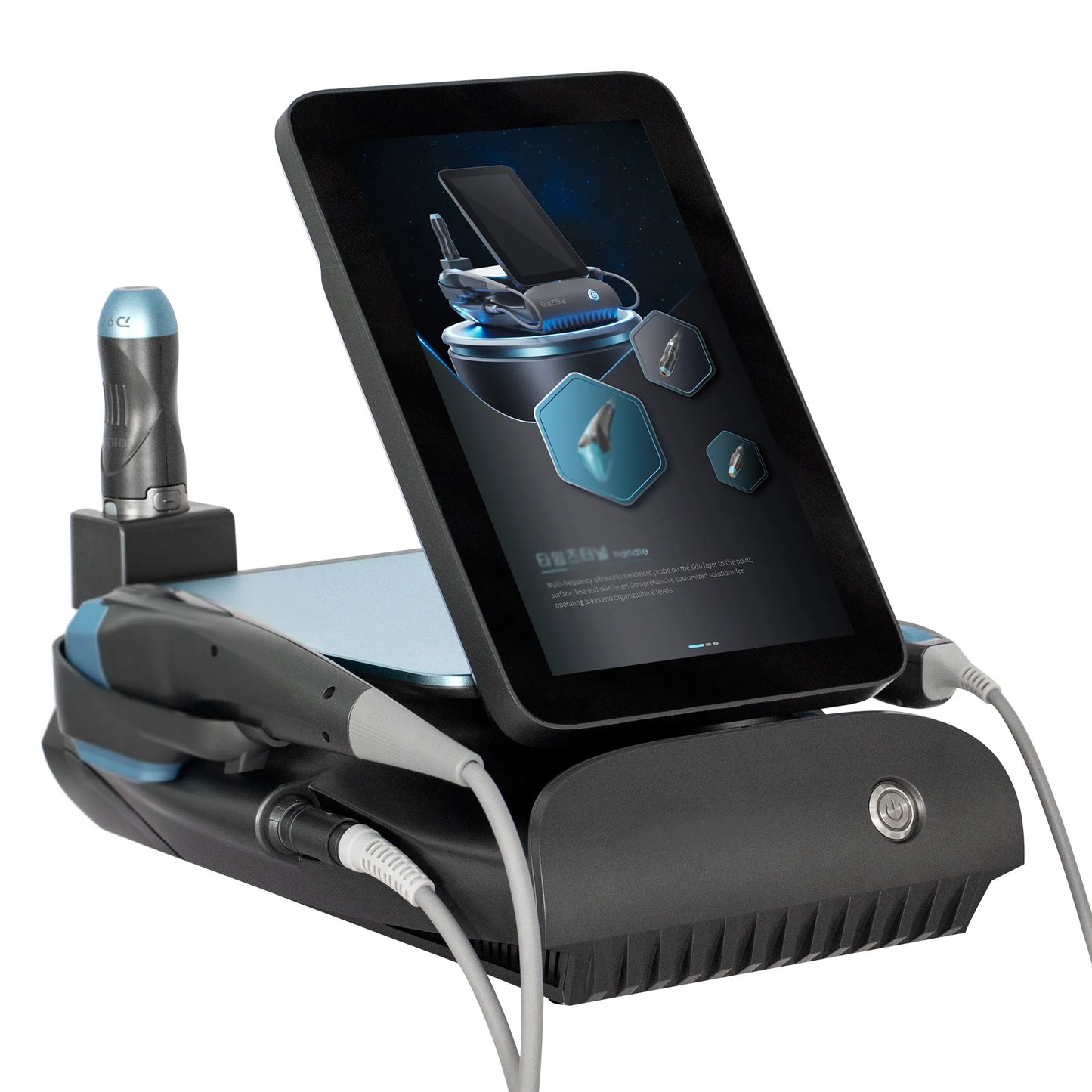 3-in-1 Titanium HIFU Ultrasonic RF Anti-Aging Machine with 3 Handles for Face and Body Lifting - Salon and Home Use